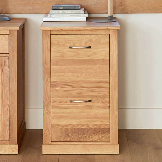 Fornatic Wooden Filing Cabinet In Mobel Oak With 2 Drawers_2