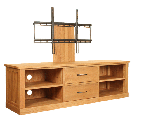 Fornatic Wooden TV Stand In Mobel Oak With 2 Drawers 2 Shelves_2