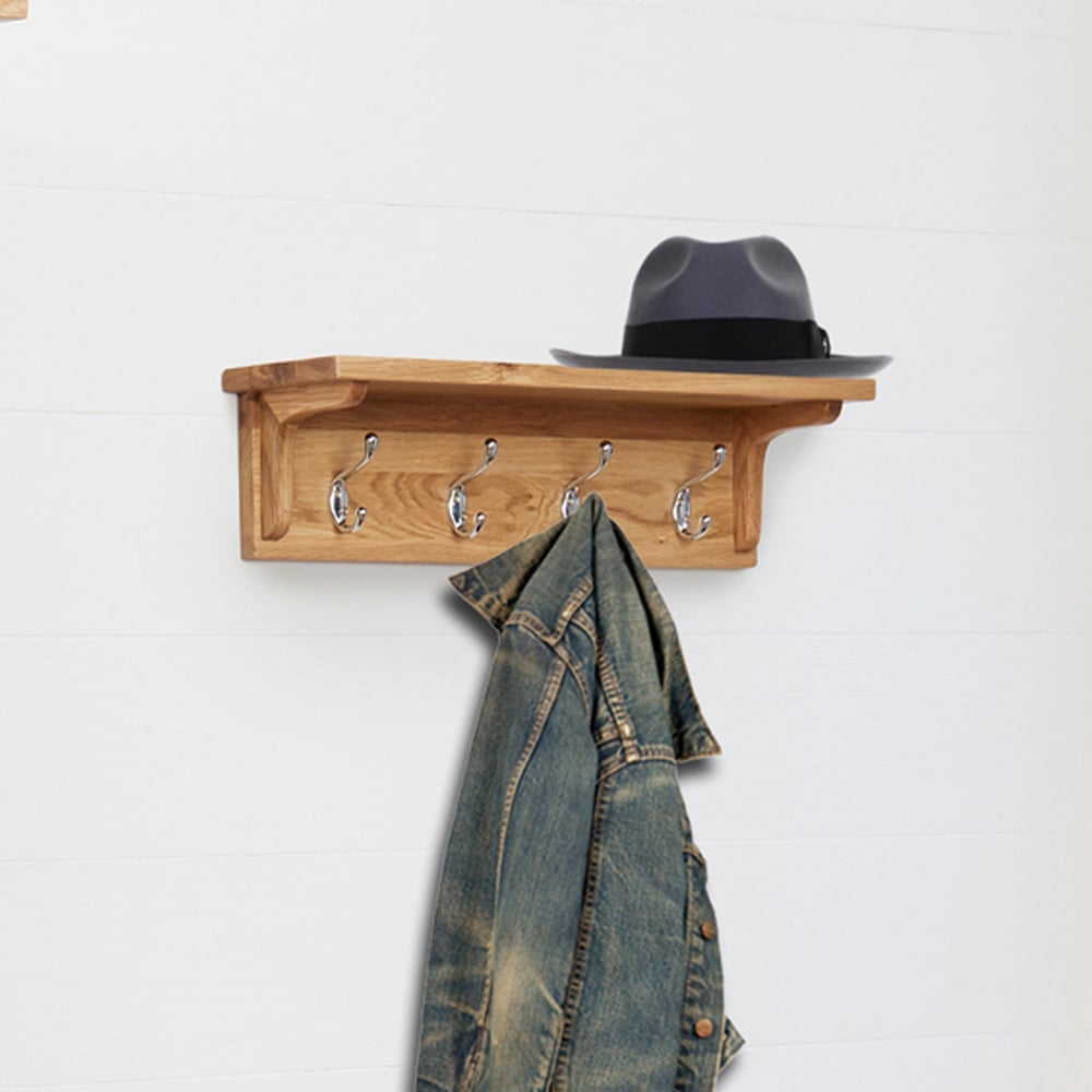 Fornatic Wooden Wall Hung Coat Rack In Oak