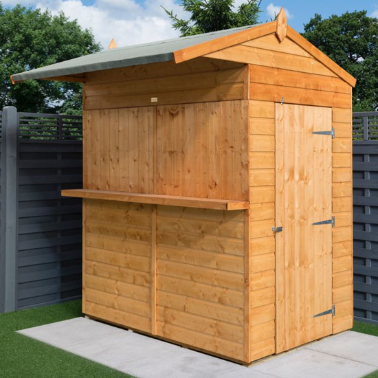 Forris Wooden Garden Bar Shed And Storage In Honey Brown_2