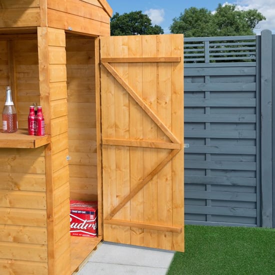 Forris Wooden Garden Bar Shed And Storage In Honey Brown_4