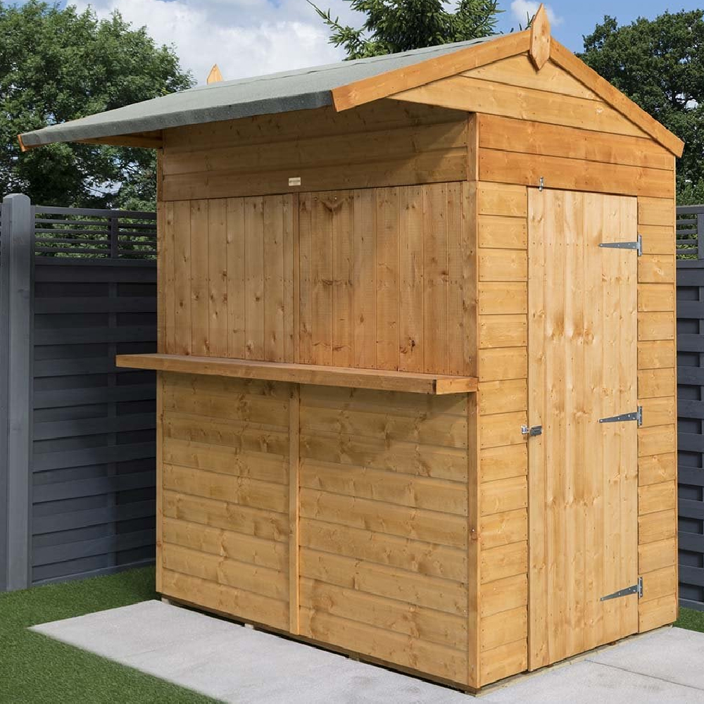 Forris Wooden Garden Bar Shed In Honey Brown
