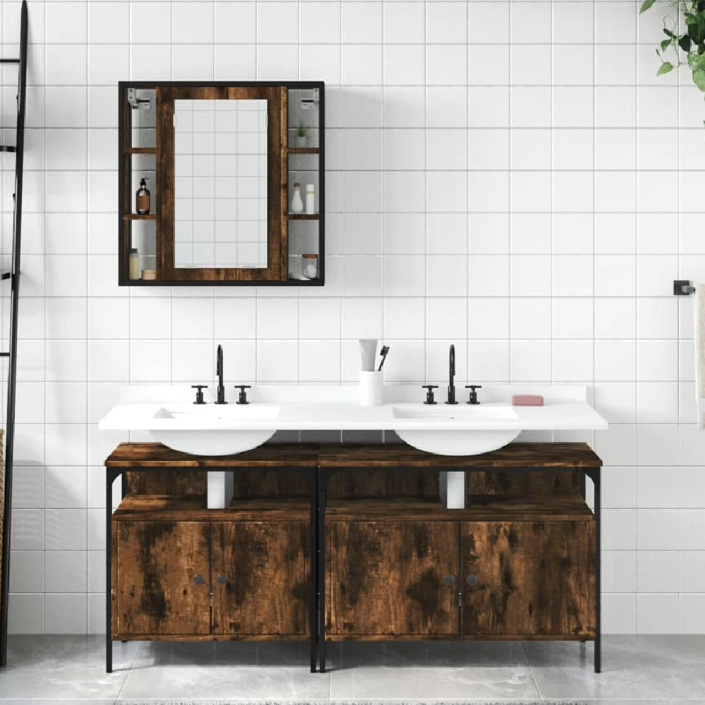 Read more about Forsyth wooden 3 piece bathroom cabinet set in smoked oak