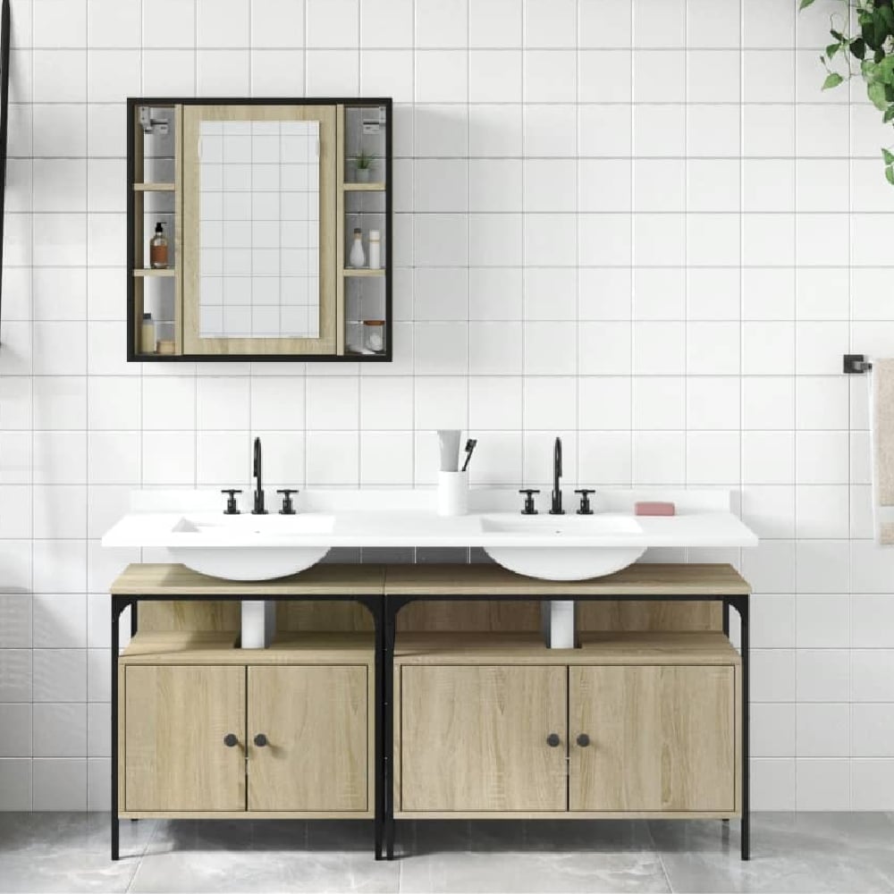 Read more about Forsyth wooden 3 piece bathroom cabinet set in sonoma oak