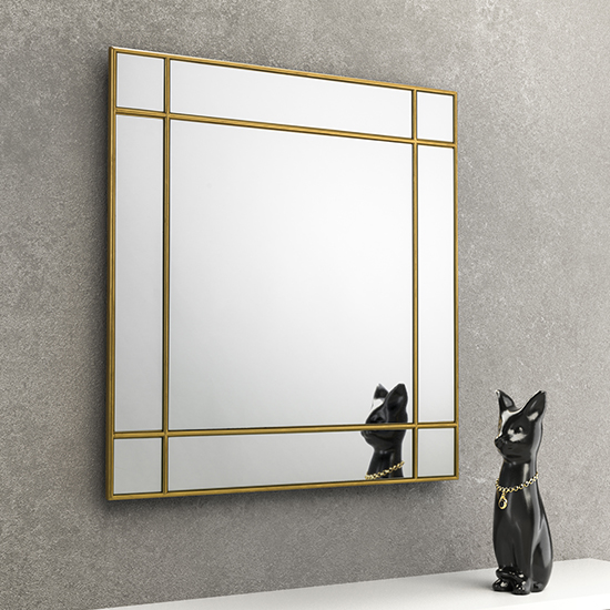 Fabron Square Wall Mirror In Gold thumbnail