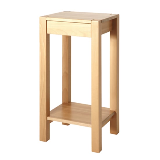 Fortworth Tall Wooden 1 Drawer Side Table In Steamed Beech_2