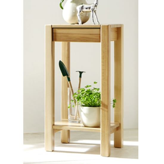 Read more about Fortworth tall wooden 1 drawer side table in steamed beech