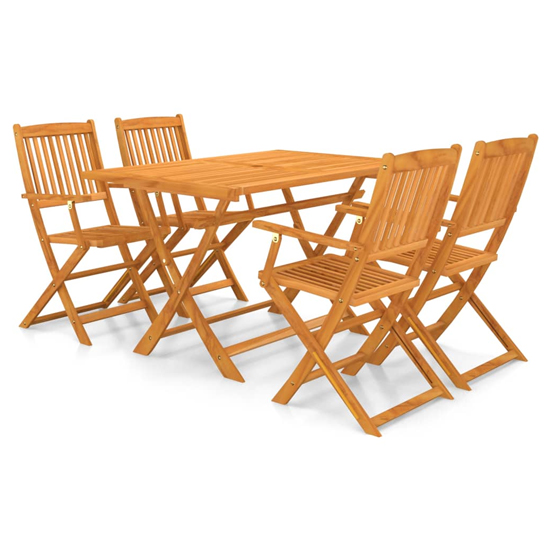 Read more about Forum outdoor 5 piece folding wooden dining set in natural