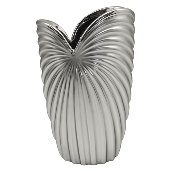 Read more about Fountain with cut ceramic large decorative vase in silver