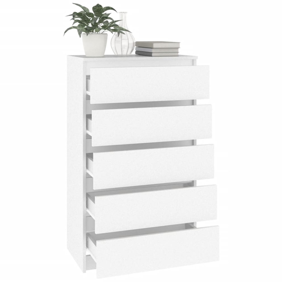 Fowey Wooden Chest Of 5 Drawers In White