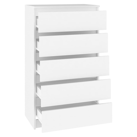 Fowey Wooden Chest Of 5 Drawers In White