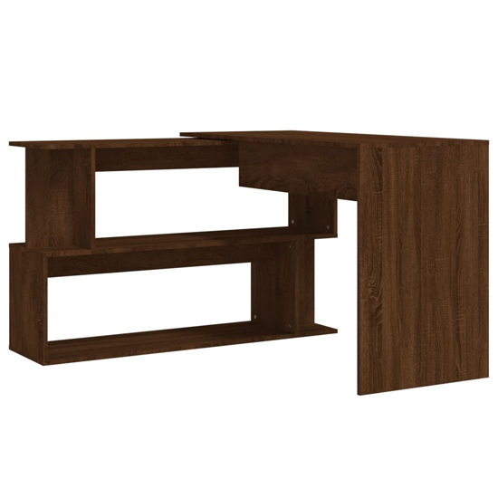 Fowey Wooden Laptop Desk Corner In Brown Oak