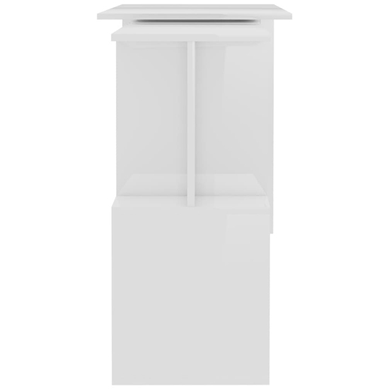 Fowey High Gloss Laptop Corner Desktop In White