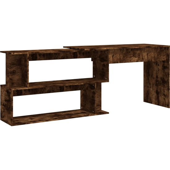 Fowey Wooden Laptop Desk Corner In Smoked Oak