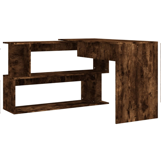 Fowey Wooden Laptop Desk Corner In Smoked Oak