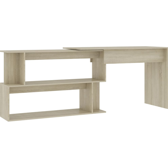 Fowey Wooden Laptop Desk Corner In Sonoma Oak