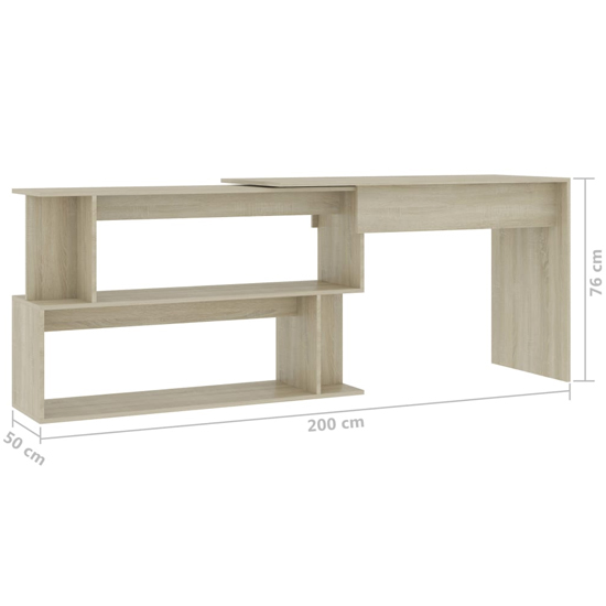 Fowey Wooden Laptop Desk Corner In Sonoma Oak