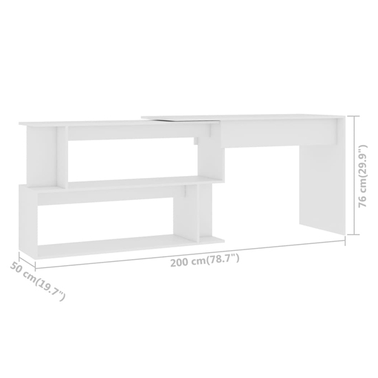 Fowey Wooden Laptop Desk Corner In White