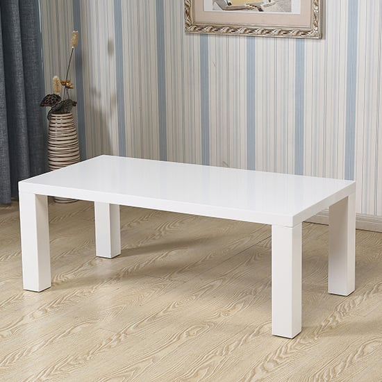 Fenella Wooden Coffee Table In White High Gloss