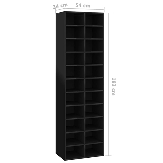 Fraley High Gloss Shoe Storage Cabinet With 22 Shelves In Black_4
