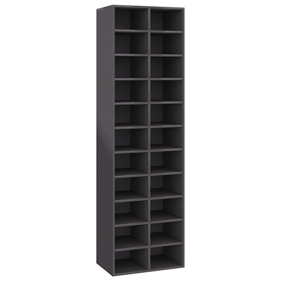 Fraley High Gloss Shoe Storage Cabinet With 22 Shelves In Grey_2