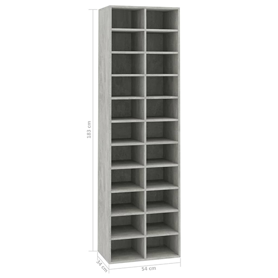 Fraley Shoe Storage Cabinet With 22 Shelves In Concrete Effect