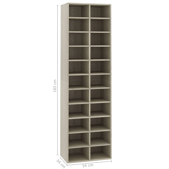 Fraley Shoe Storage Cabinet With 22 Shelves In Sonoma Oak