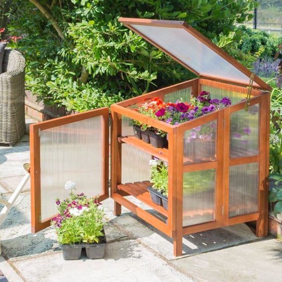 Photo of Frankby hardwood cold frame planter with 2 doors