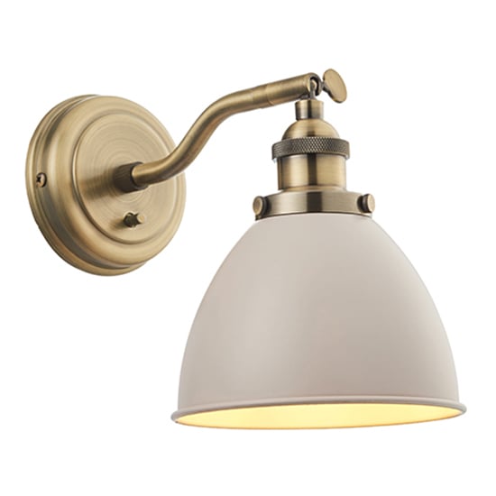 Read more about Franklin wall light in taupe and antique brass