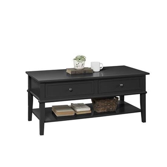 Franklyn Wooden Coffee Table With 2 Drawers In Black_2
