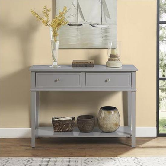 Fishtoft Wooden Console Table In Grey