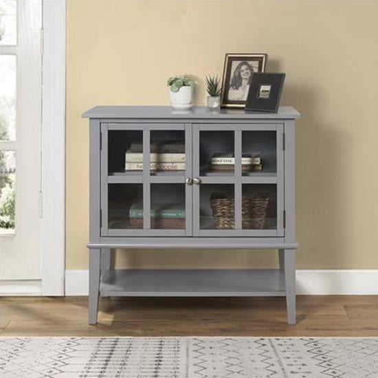 Read more about Franklyn wooden storage cabinet with 2 doors in grey