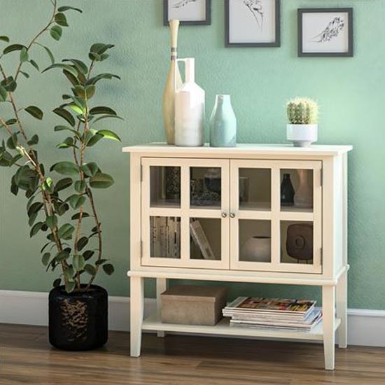 Photo of Franklyn wooden storage cabinet with 2 doors in white