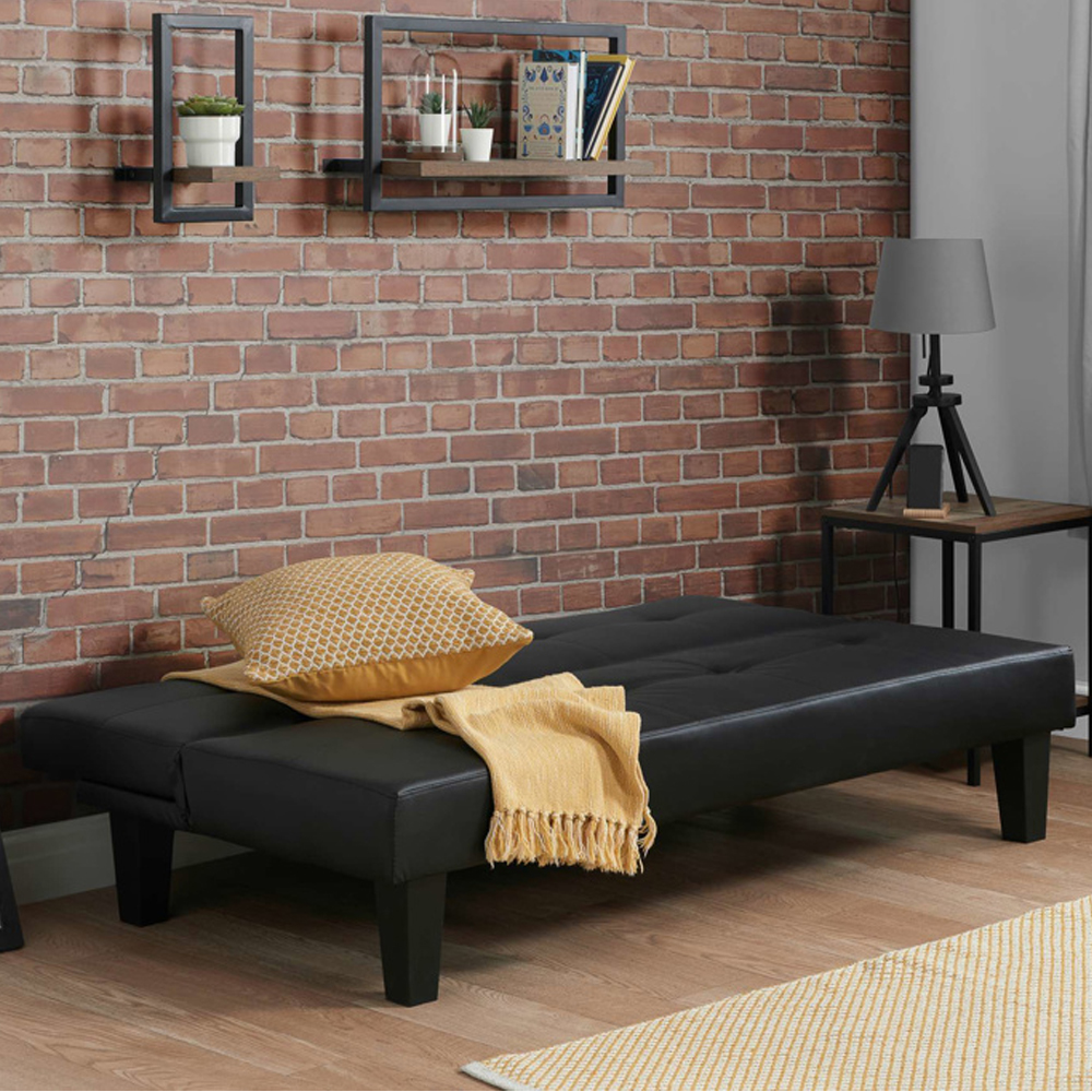 Franklins Faux Leather Sofa Bed In Black