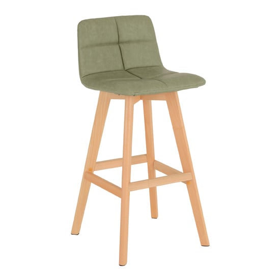 Charmaine Green Faux Leather Bar Stools In Pair_2