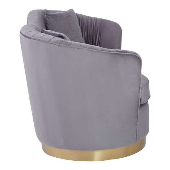 Franzo Upholstered Velvet 2 Seater Sofa In Pleated Grey