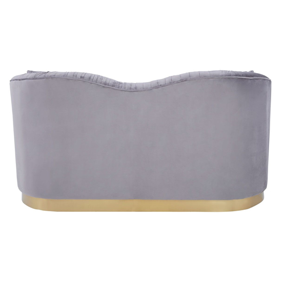 Franzo Upholstered Velvet 2 Seater Sofa In Pleated Grey
