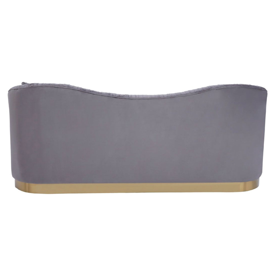 Franzo Upholstered Velvet 3 Seater Sofa In Pleated Grey