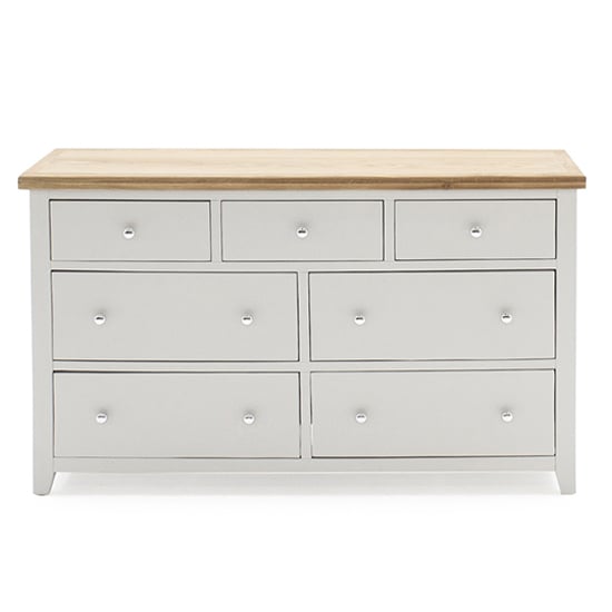 Product photograph of Freda Wooden Chest Of 7 Drawers In Grey And Oak from Furniture in Fashion