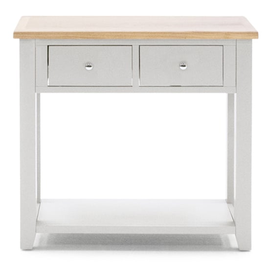 Freda Wooden Console Table With 2 Drawers In Grey And Oak
