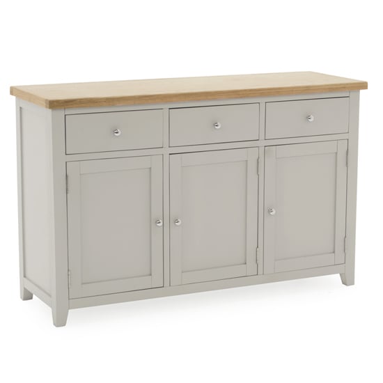 Freda Wooden Sideboard With 3 Doors 3 Drawers In Grey And Oak
