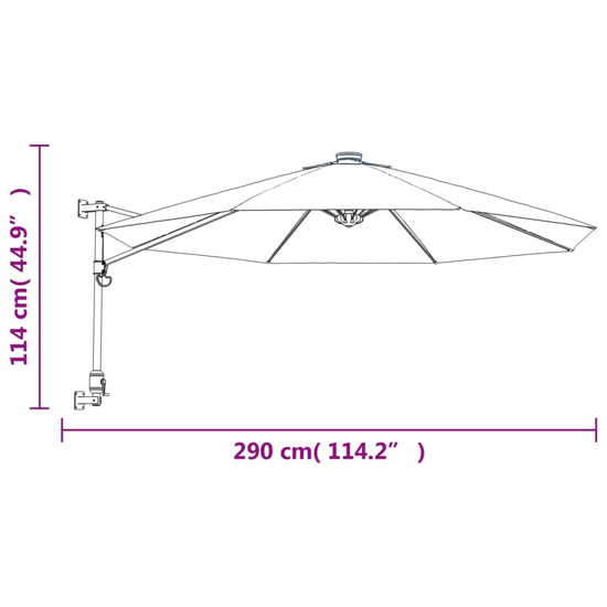 Fredrica Wall-Mounted Fabric Parasol In Apple Green