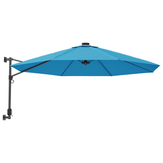 Fredrica Wall-Mounted Fabric Parasol In Sea Blue