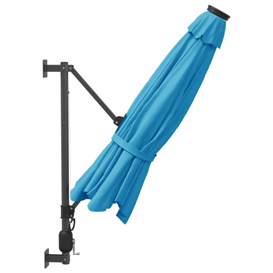 Fredrica Wall-Mounted Fabric Parasol In Sea Blue