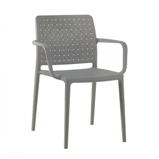 Product photograph of Freeya Polypropylene Arm Chair In Taupe from Furniture in Fashion