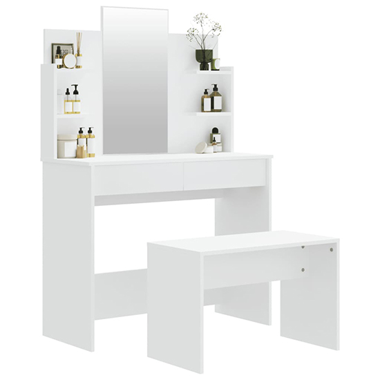 Freeya Wooden Dressing Table Set In White_2
