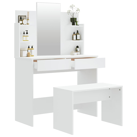 Freeya Wooden Dressing Table Set In White_3