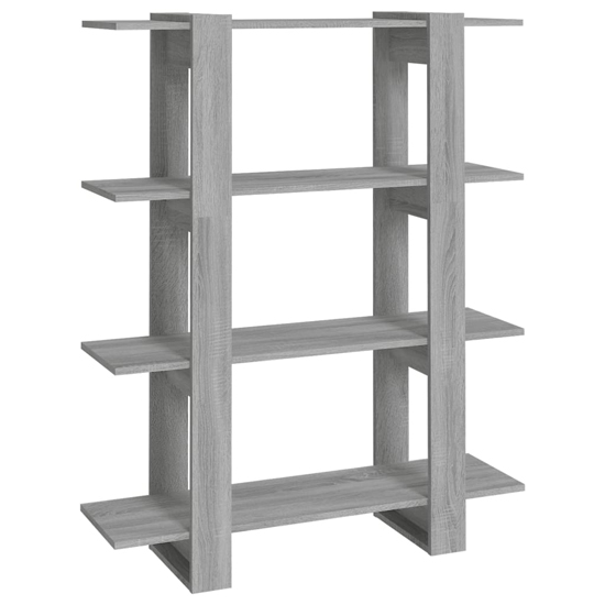 Frej Wooden Bookshelf And Room Divider In Grey Sonoma Oak