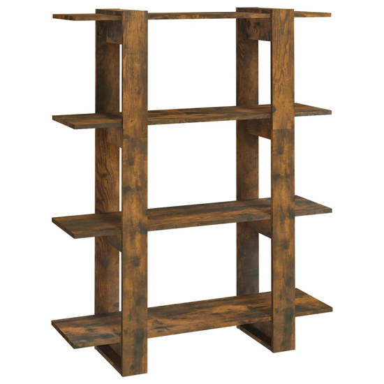 Frej Wooden Bookshelf And Room Divider In Smoked Oak