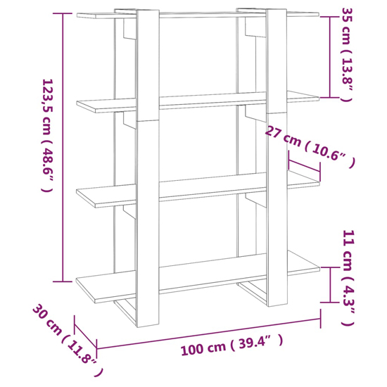 Frej Wooden Bookshelf And Room Divider In Smoked Oak
